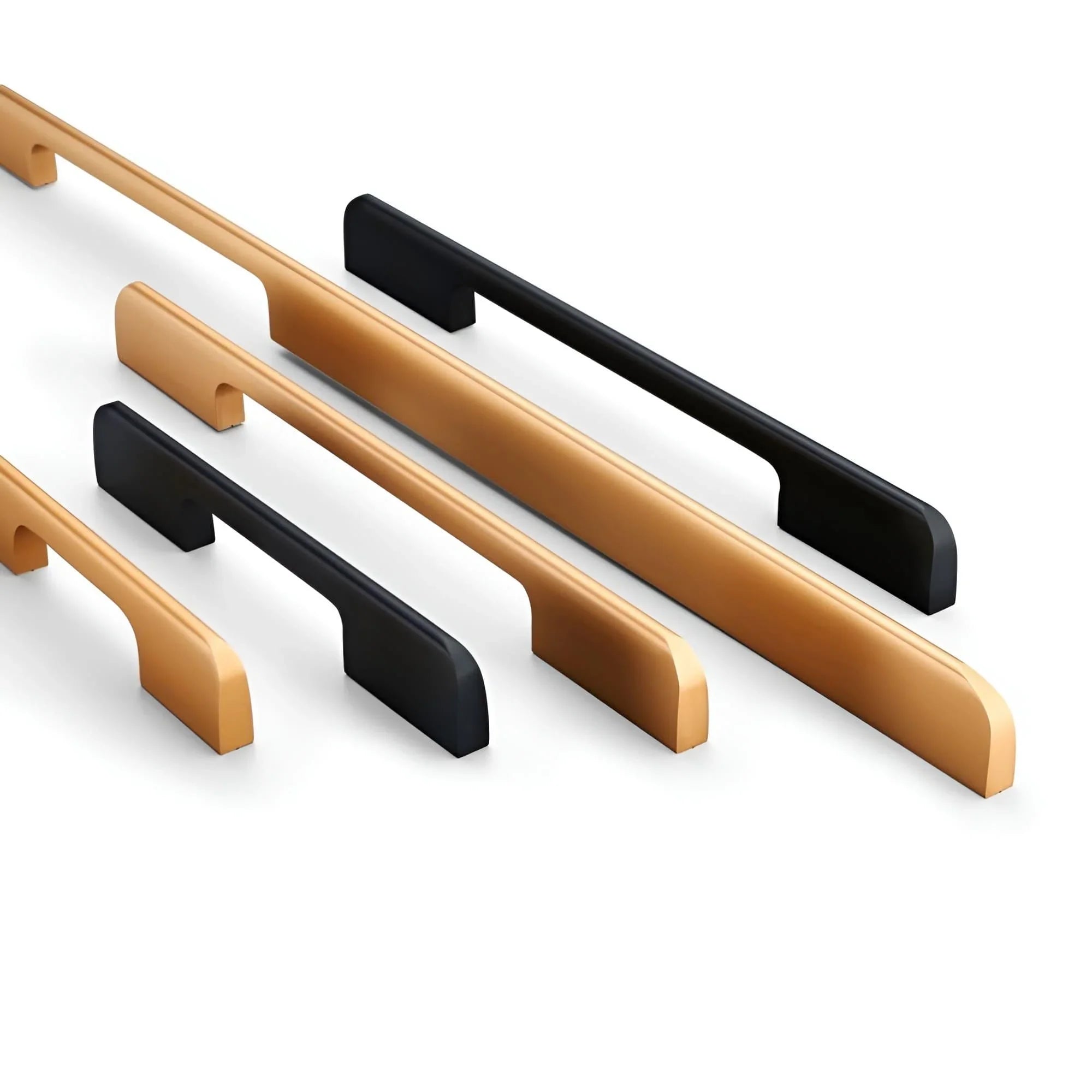 Minimalistic Kitchen Cabinet Handles Extended Cupboard Pulls