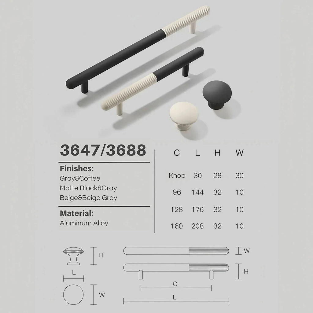 Two-Tone Cabinet Handles Drawer Pulls