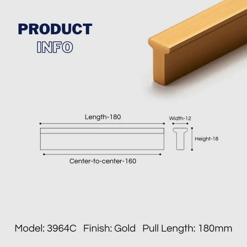 Extended Cupboard Door Handles Solid Space Aluminum Alloy Pulls