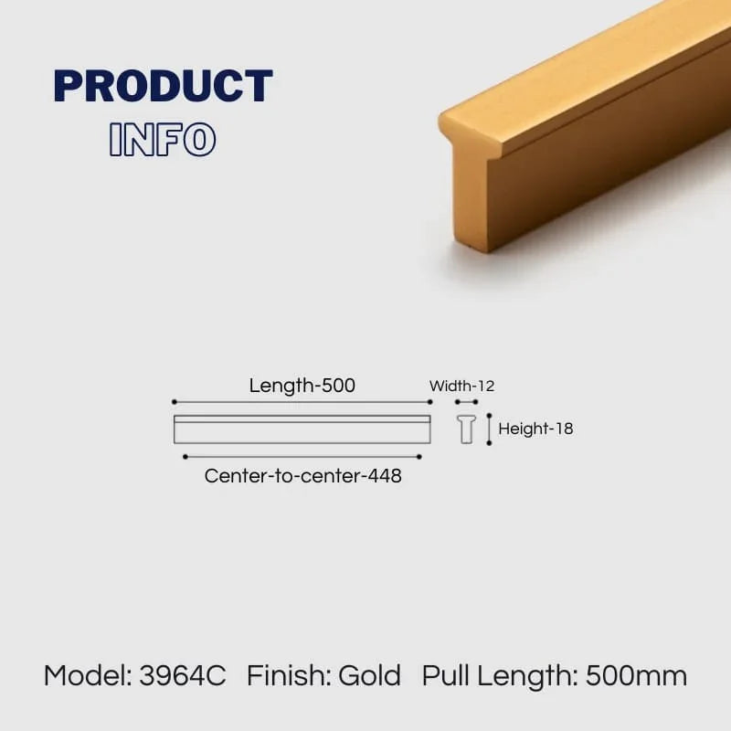 Extended Cupboard Door Handles Solid Space Aluminum Alloy Pulls