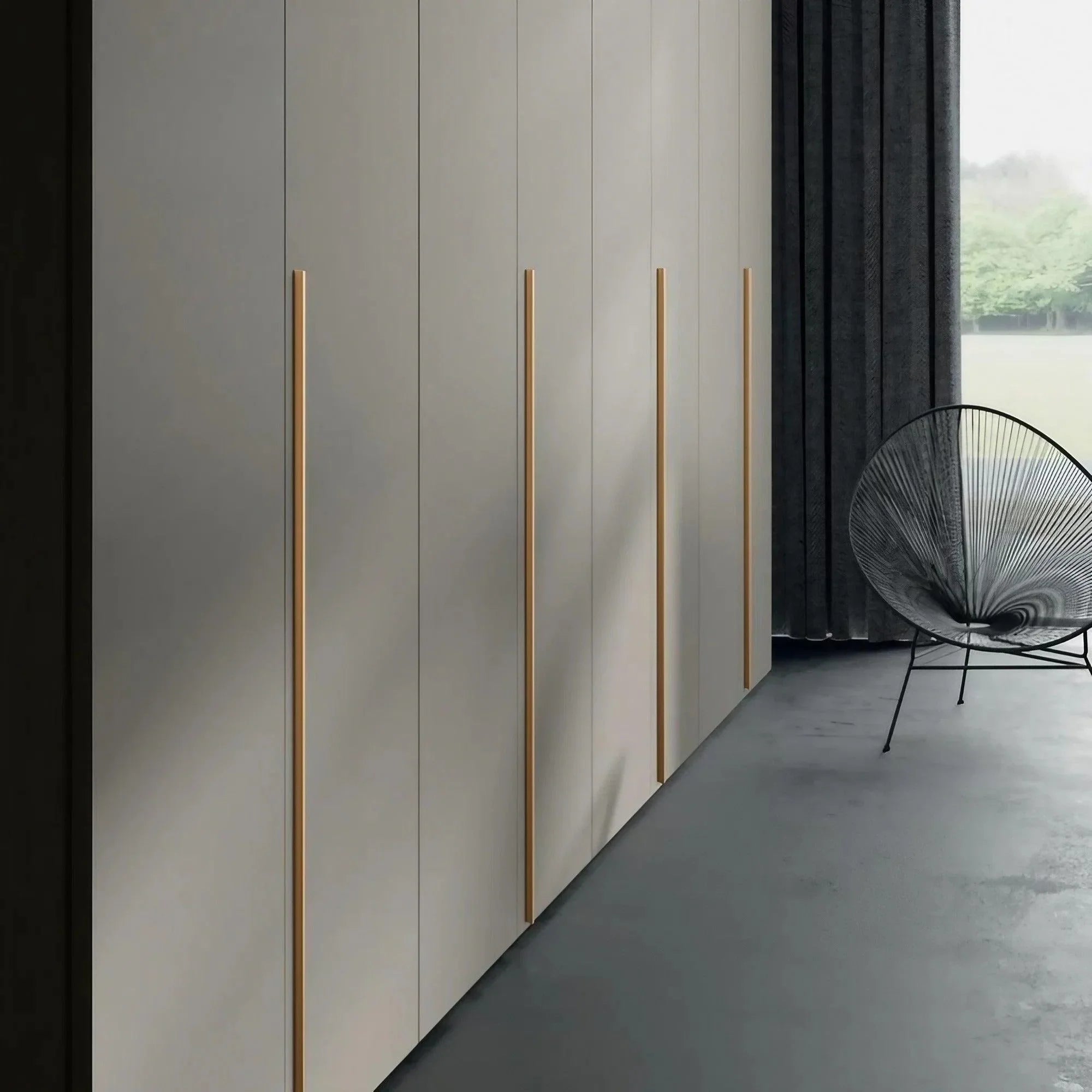 Extended Cupboard Door Handles Solid Space Aluminum Alloy Pulls