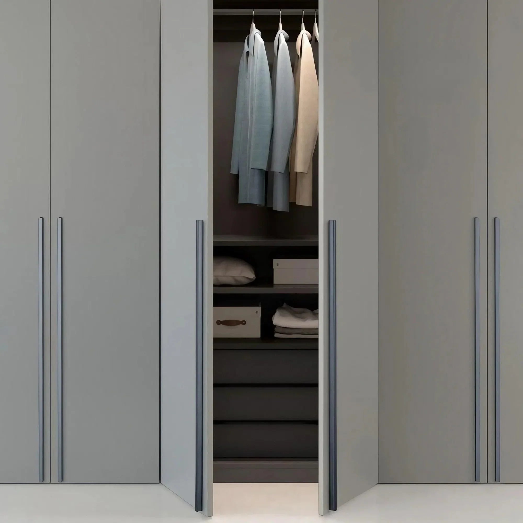 Extended Cupboard Door Handles Solid Space Aluminum Alloy Pulls