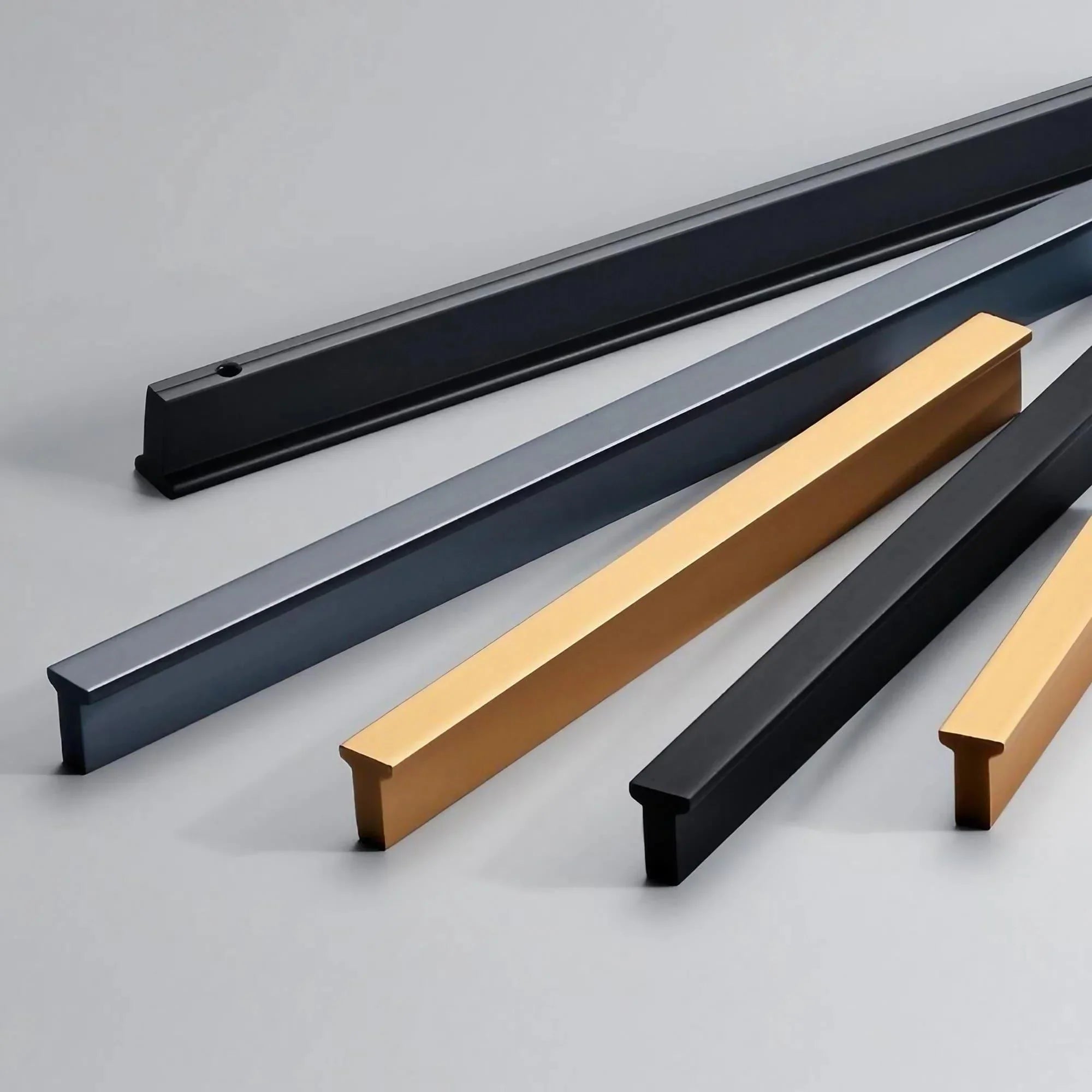 Extended Cupboard Door Handles Solid Space Aluminum Alloy Pulls
