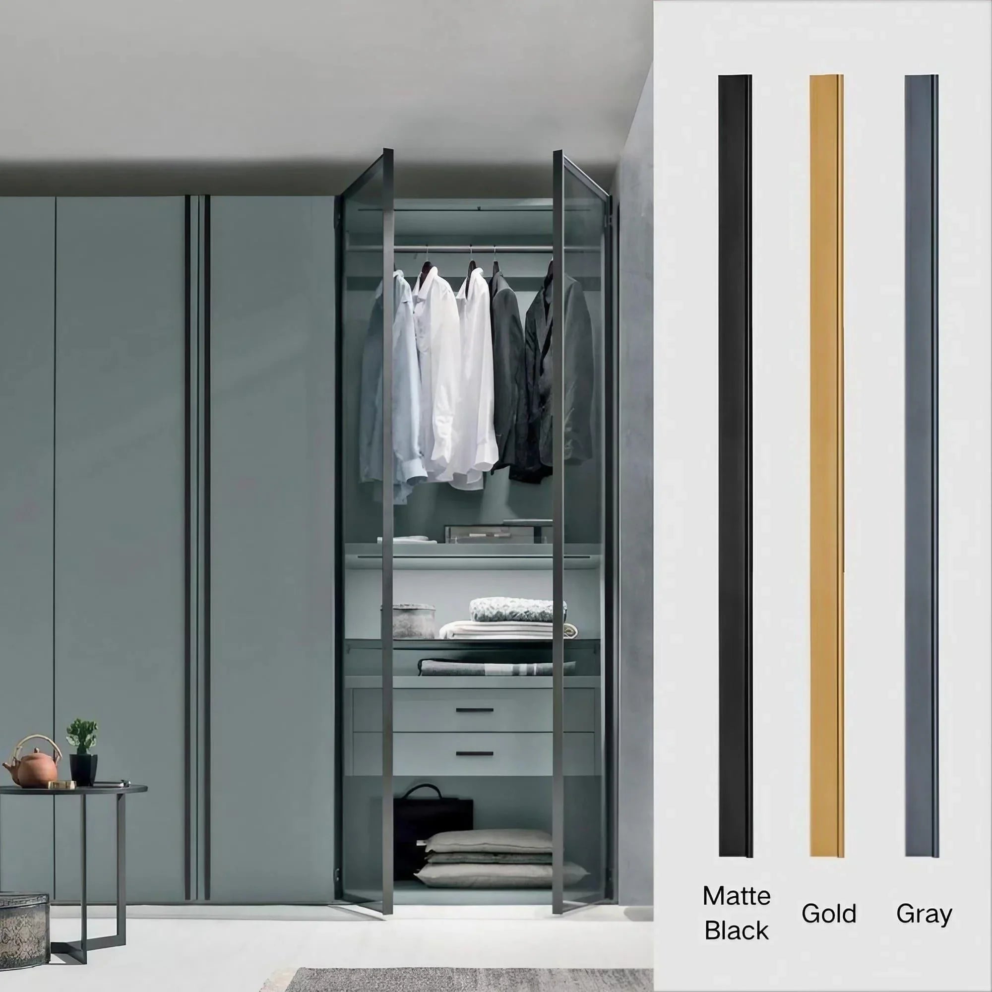Extended Cupboard Door Handles Solid Space Aluminum Alloy Pulls