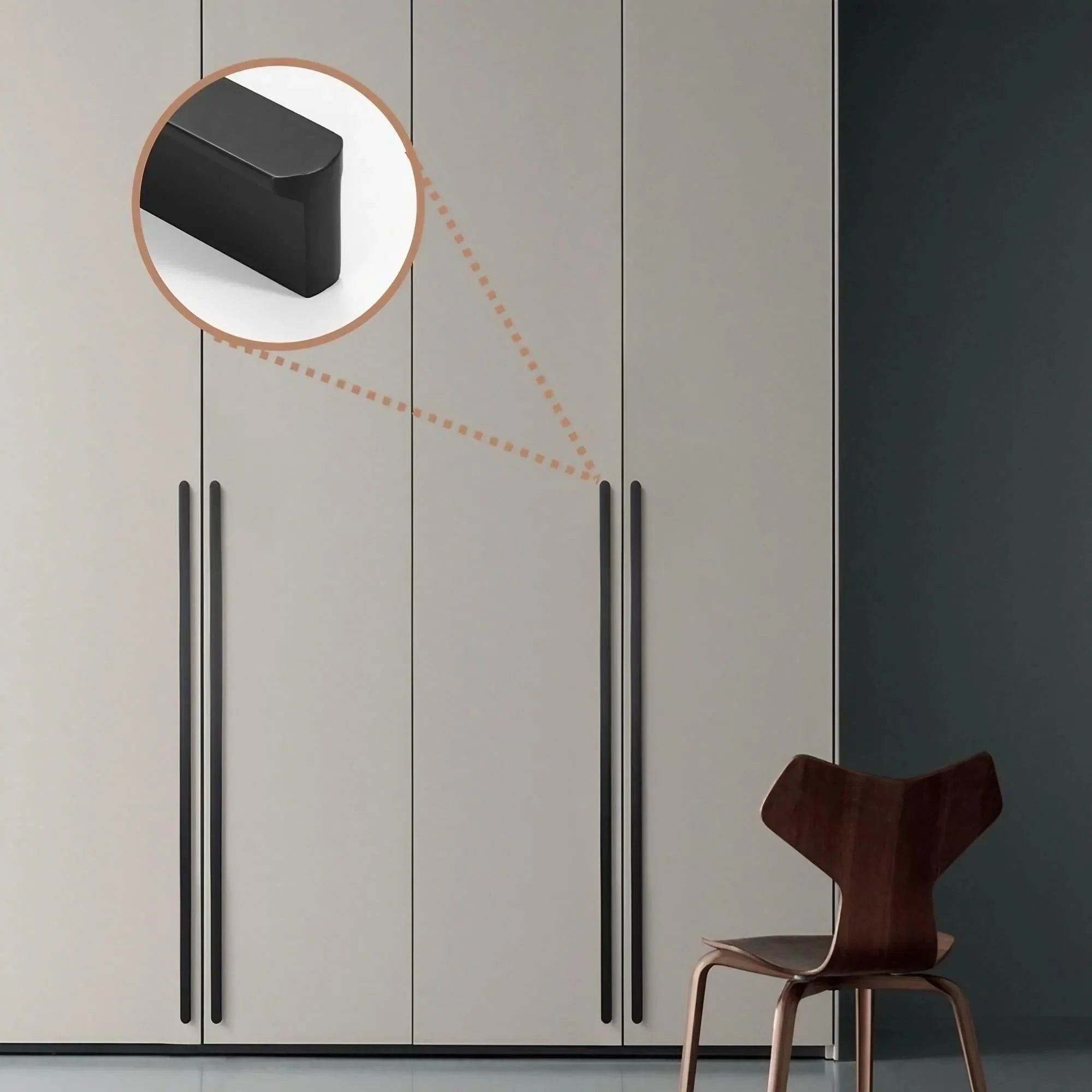 T-shaped Rounded Corner Long Cabinet Pulls