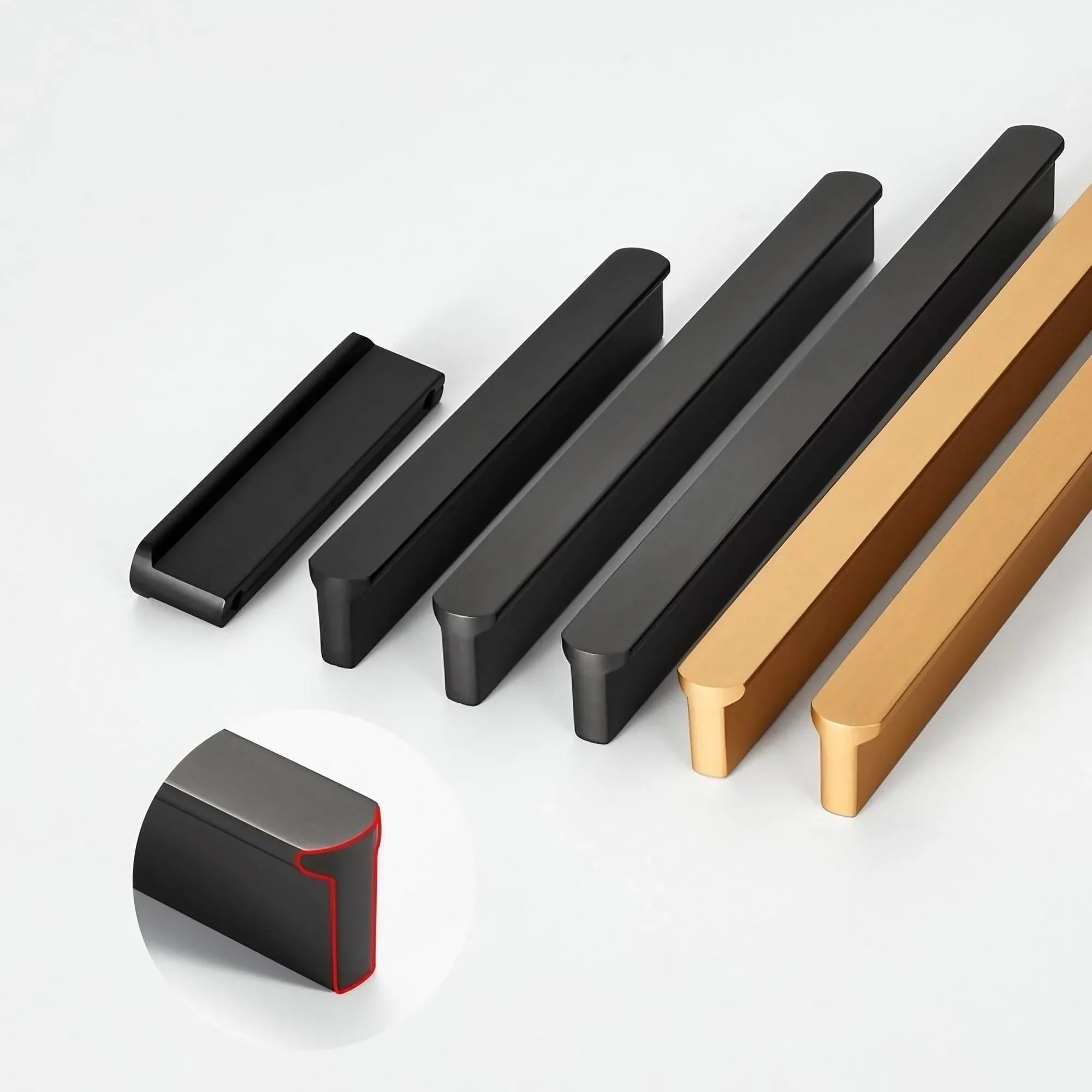 T-shaped Rounded Corner Long Cabinet Pulls