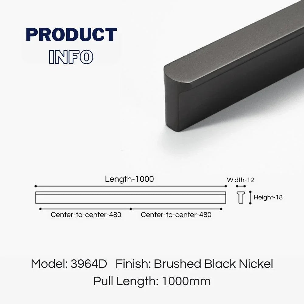 T-shaped Rounded Corner Long Cabinet Pulls