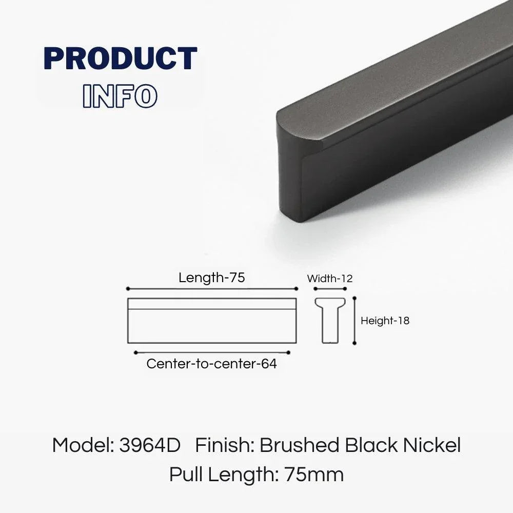 T-shaped Rounded Corner Long Cabinet Pulls