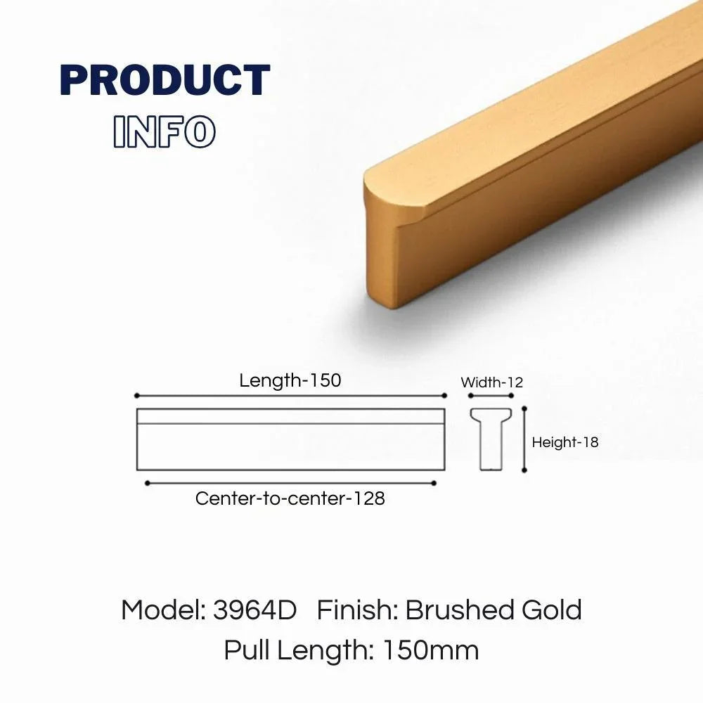 T-shaped Rounded Corner Long Cabinet Pulls