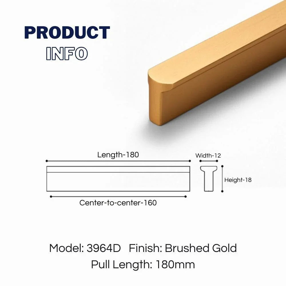 T-shaped Rounded Corner Long Cabinet Pulls