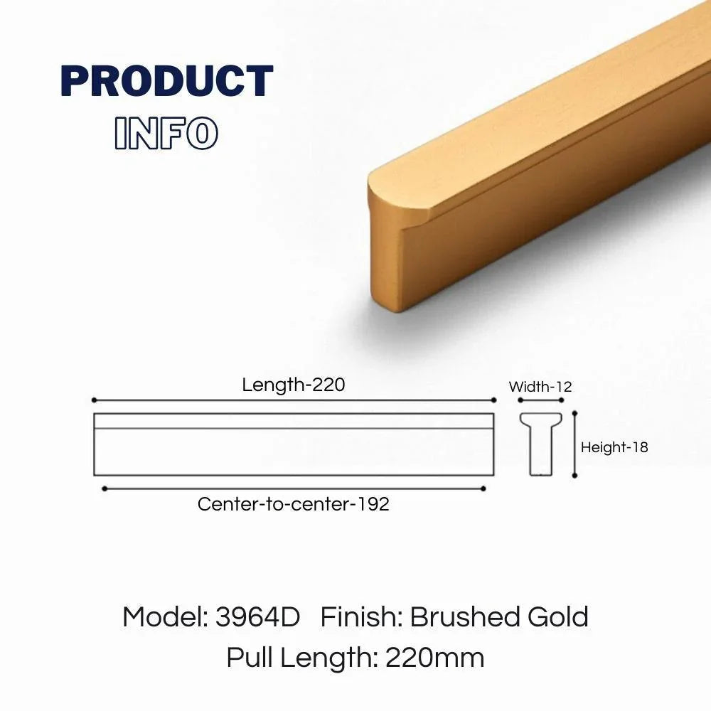 T-shaped Rounded Corner Long Cabinet Pulls