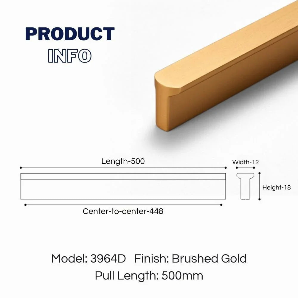 T-shaped Rounded Corner Long Cabinet Pulls