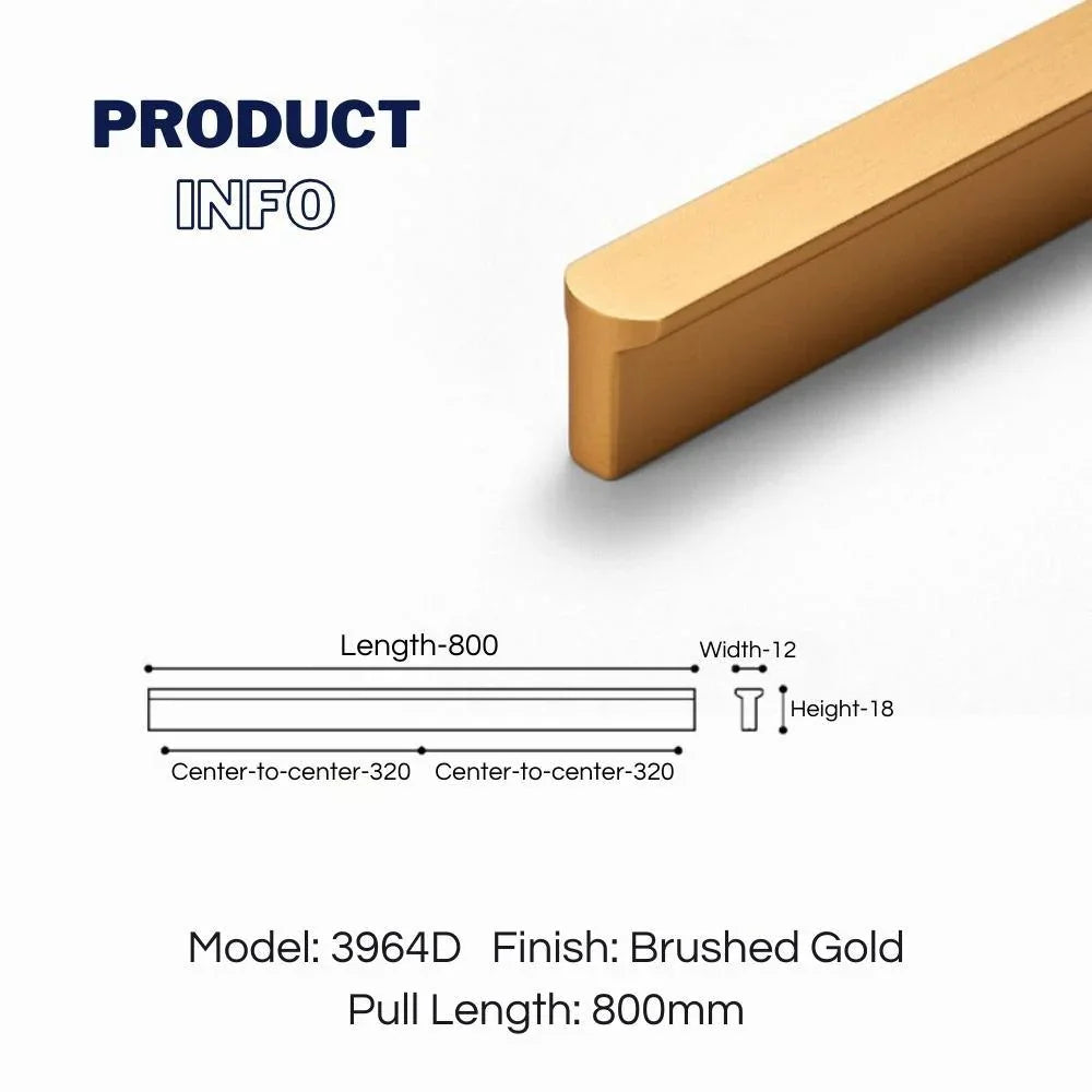 T-shaped Rounded Corner Long Cabinet Pulls