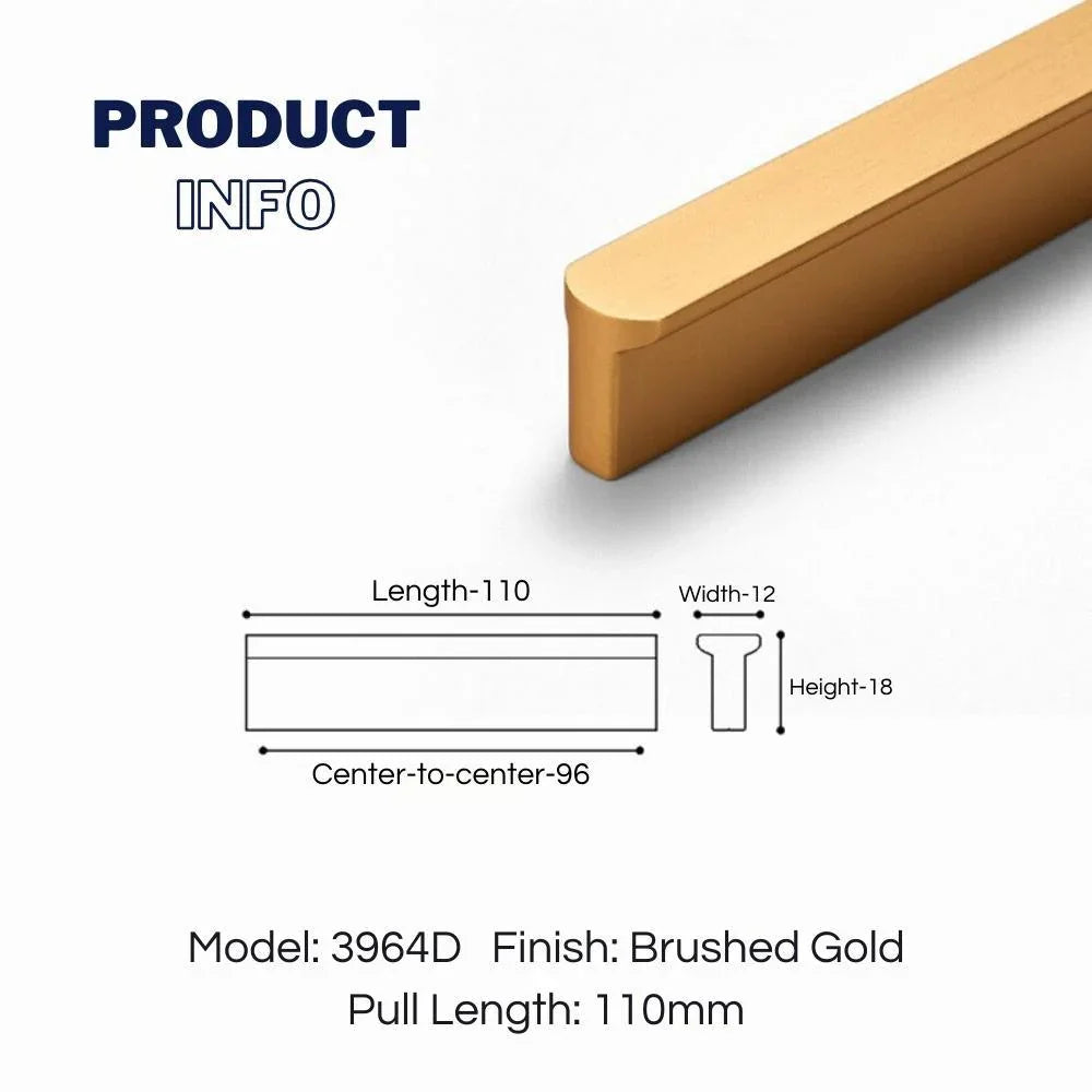 T-shaped Rounded Corner Long Cabinet Pulls