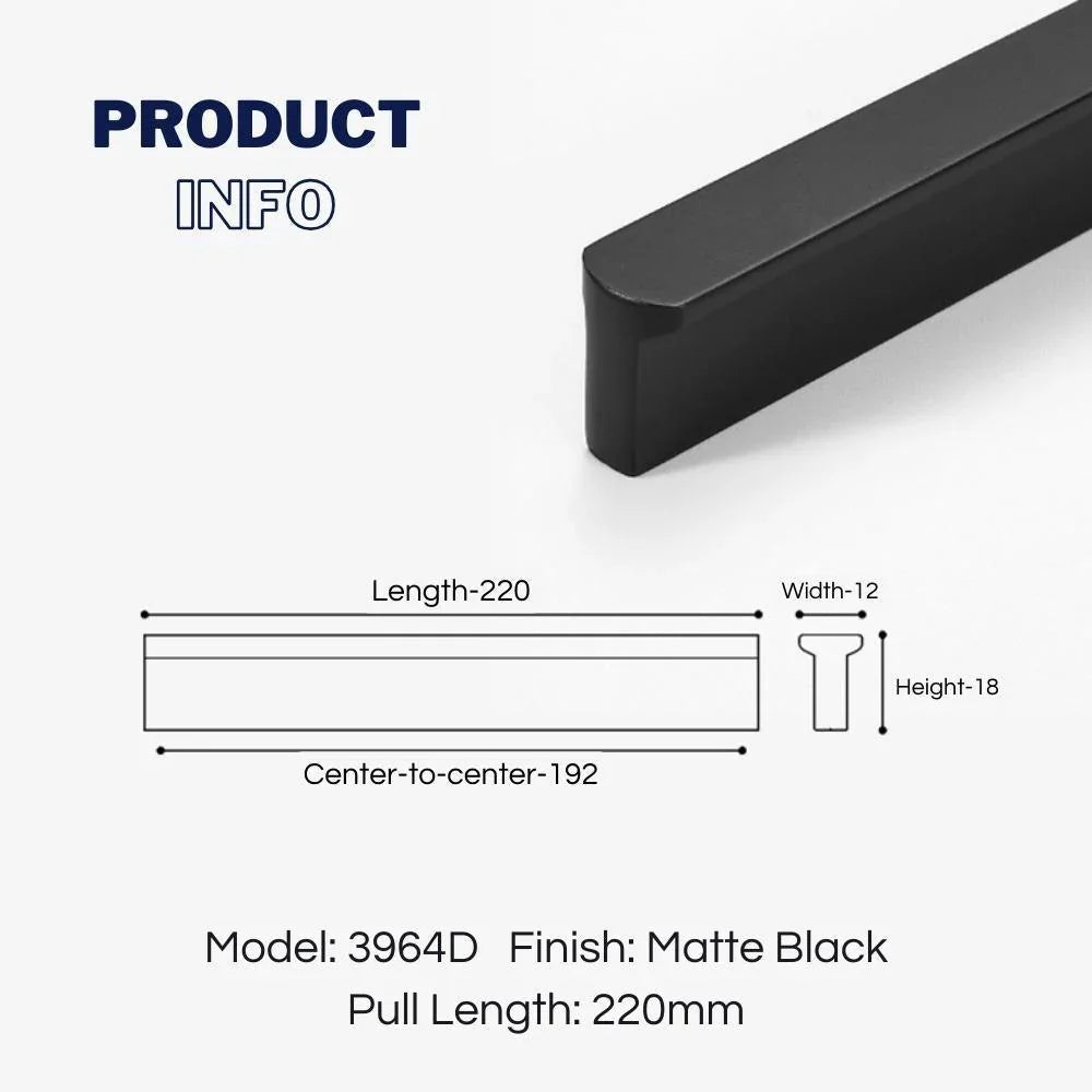 T-shaped Rounded Corner Long Cabinet Pulls