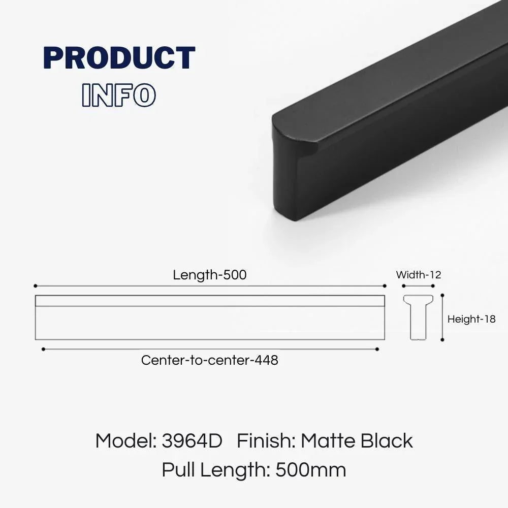 T-shaped Rounded Corner Long Cabinet Pulls