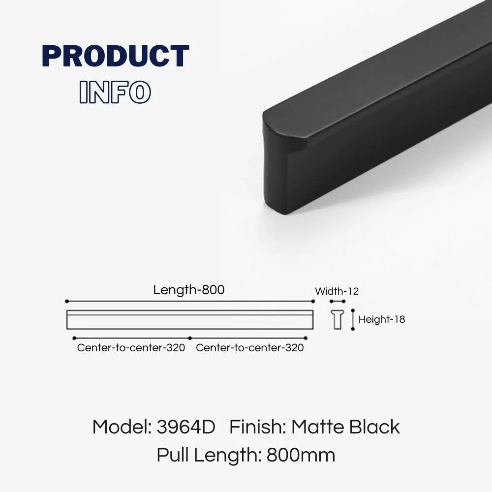 T-shaped Rounded Corner Long Cabinet Pulls