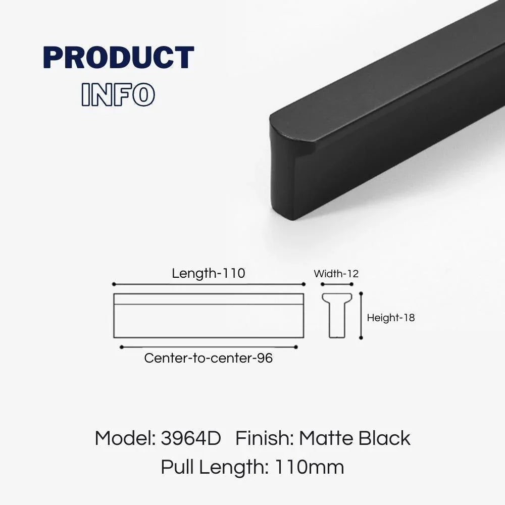 T-shaped Rounded Corner Long Cabinet Pulls