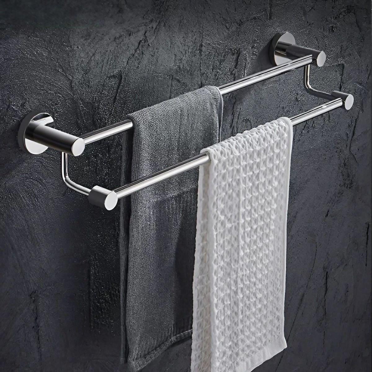 Wall-Mounted Stainless Steel Double Towel Bar