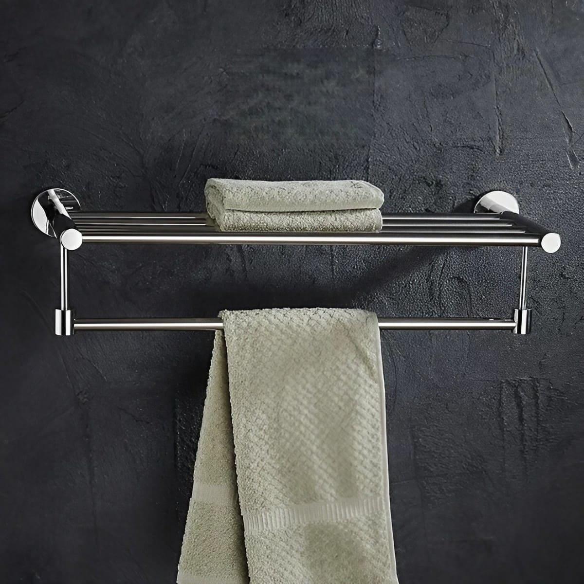 Wall-Mounted Stainless Steel Towel Rack Bathroom