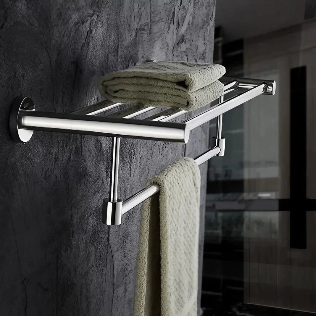 Wall-Mounted Stainless Steel Towel Rack Bathroom