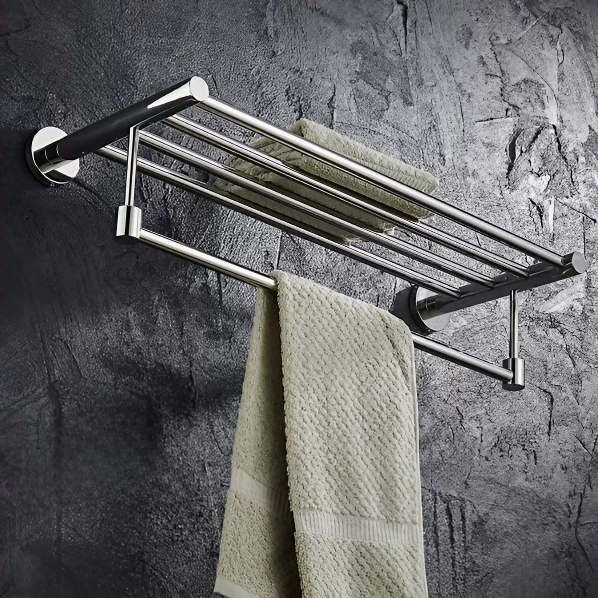Wall-Mounted Stainless Steel Towel Rack Bathroom