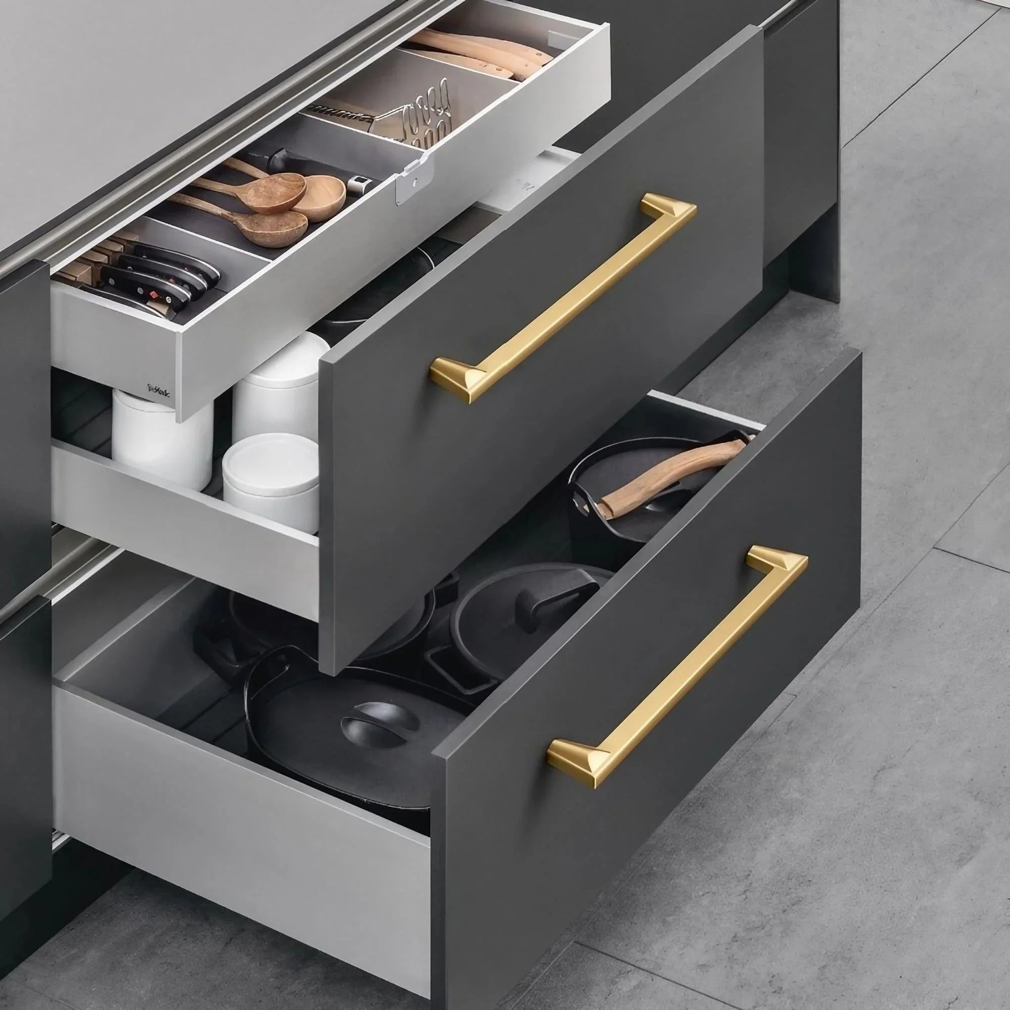 Stylish Conical Brushed Nickel Cabinet Pulls and Knobs