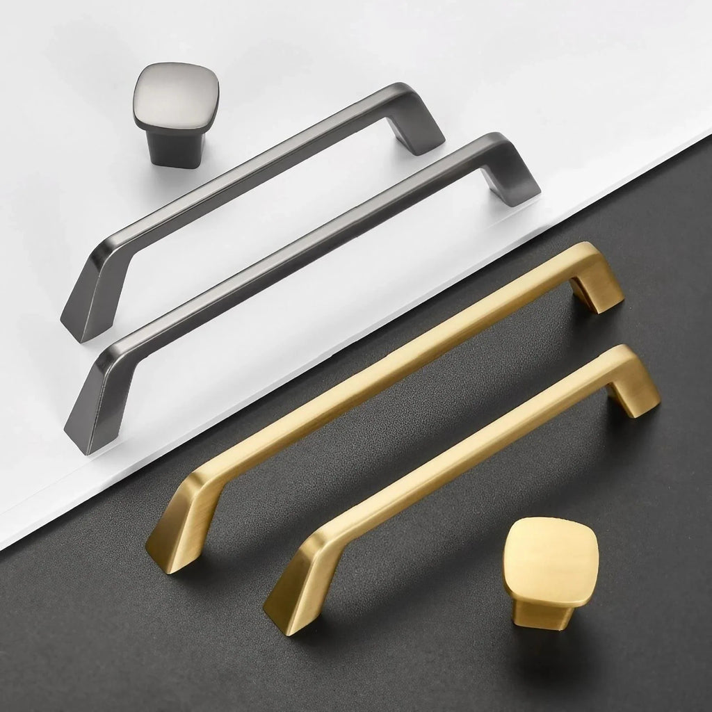 Unique Brushed Nickel Cabinet Pulls Square Drawer Knobs