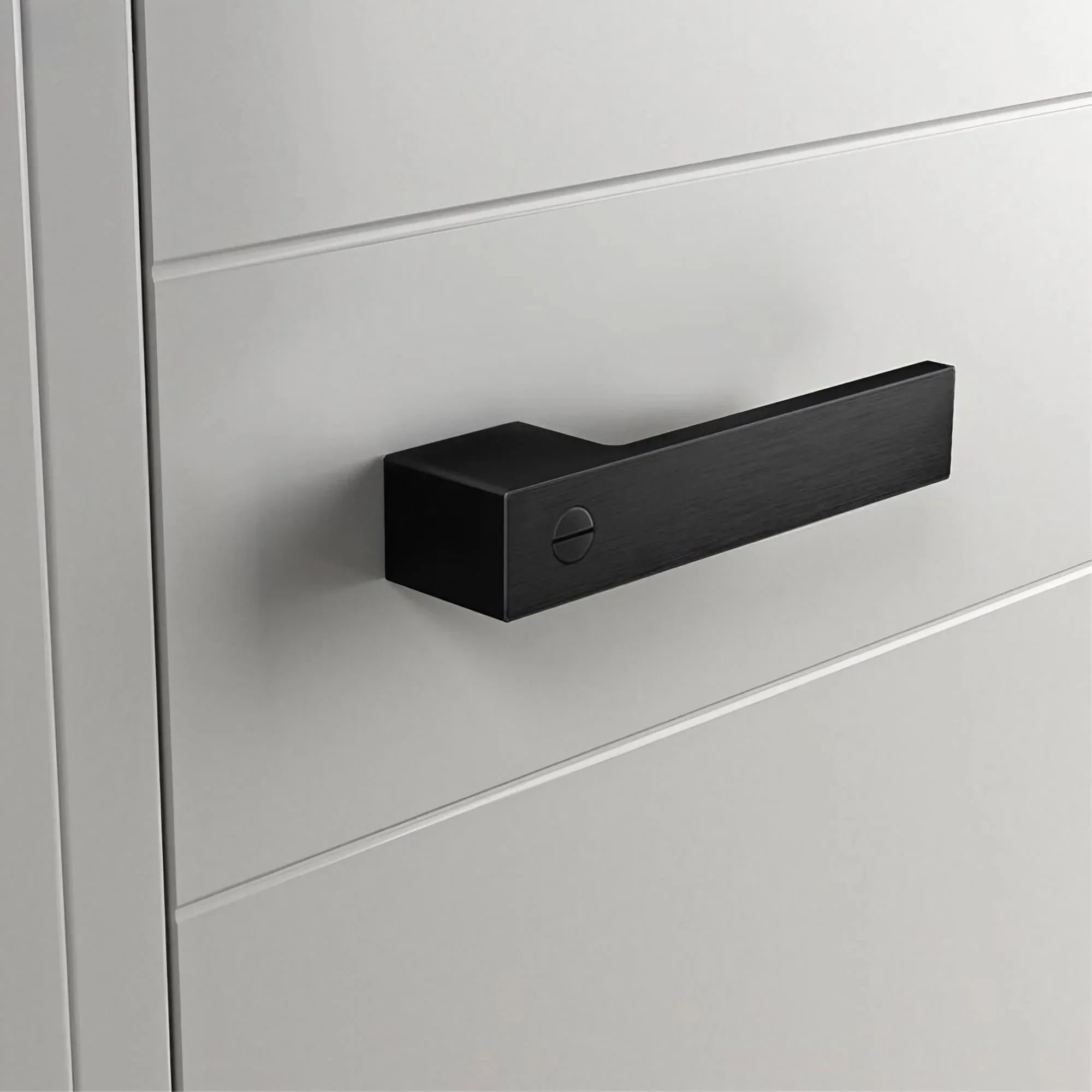 Minimalist Black Interior Door Handles with Lock