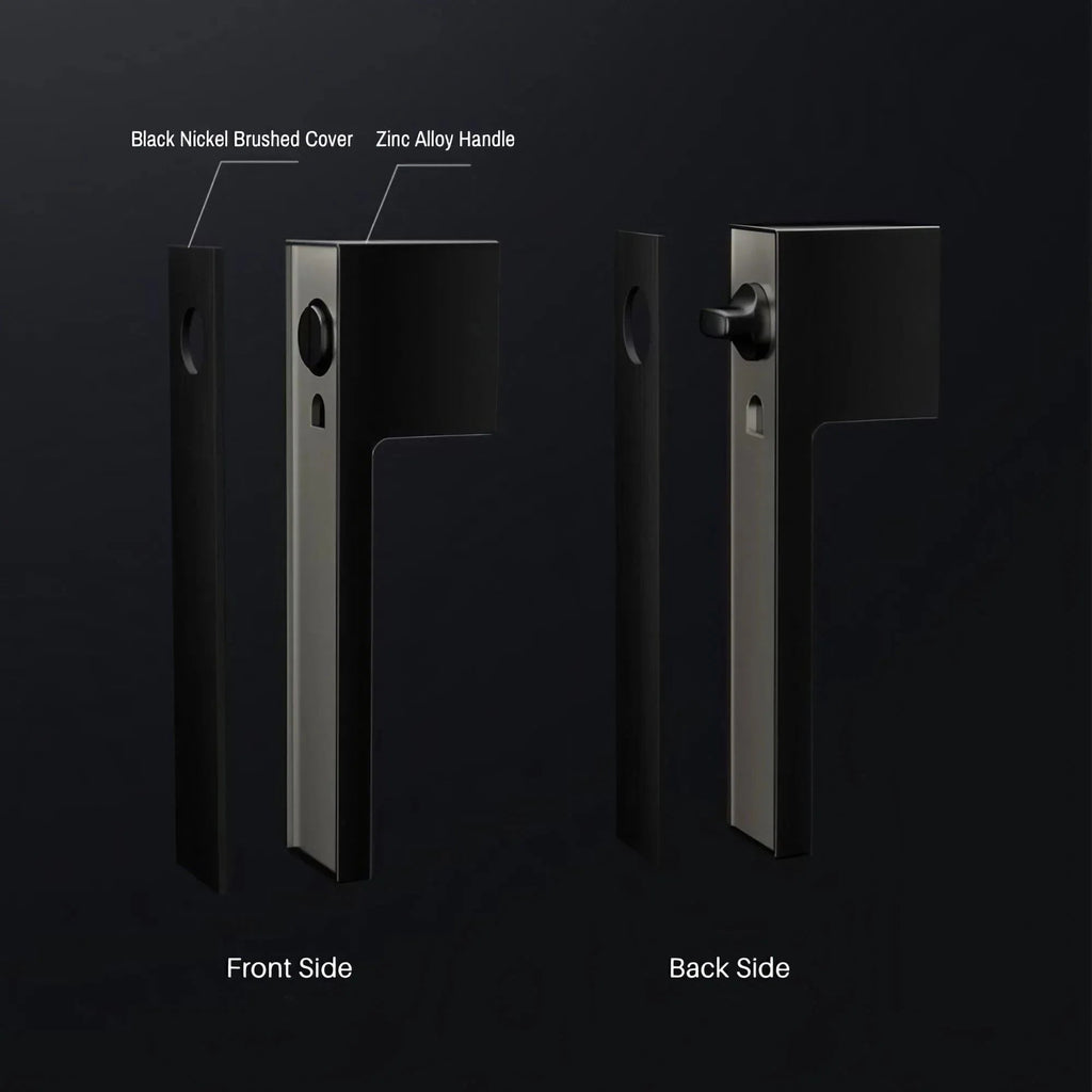 Minimalist Black Interior Door Handles with Lock