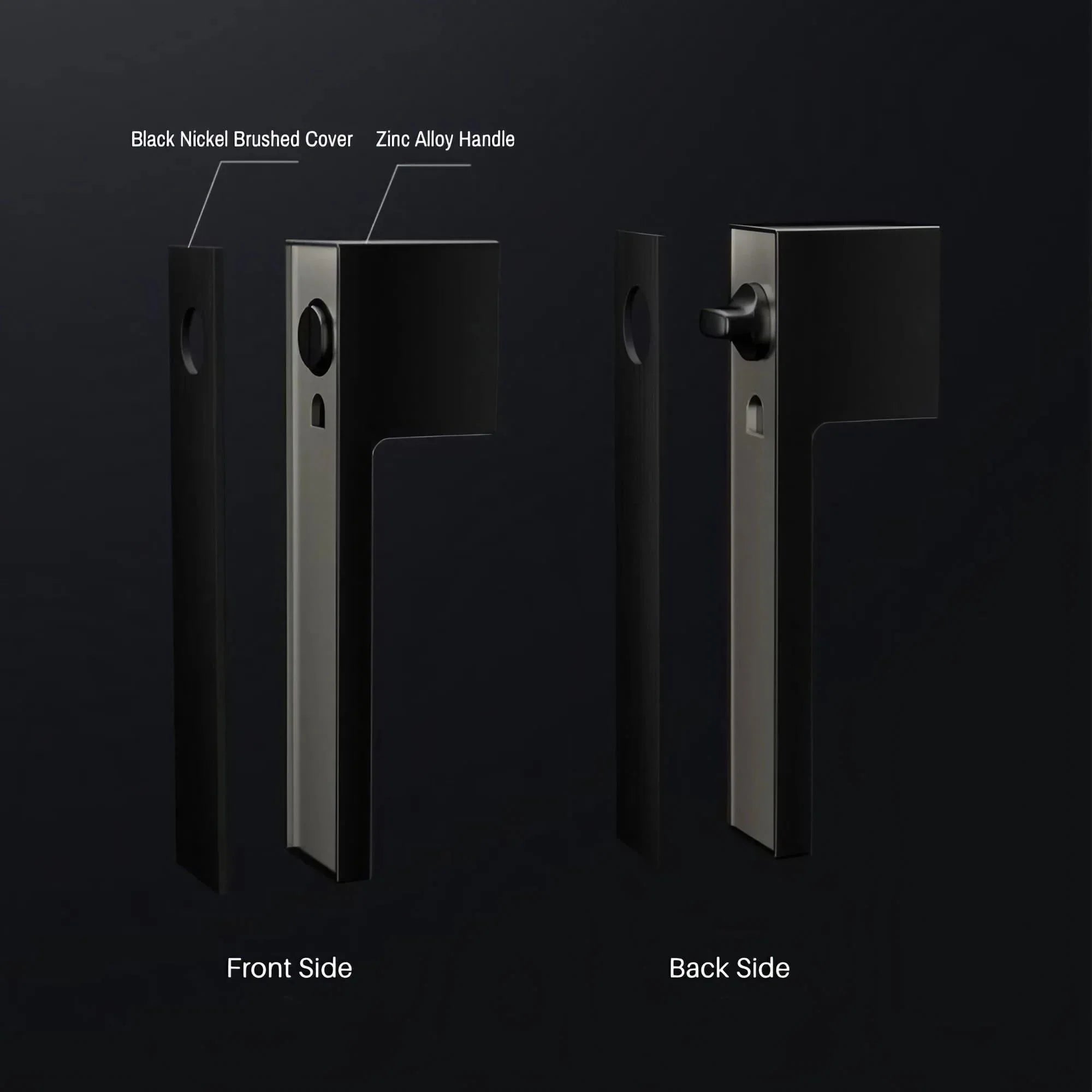 Minimalist Black Interior Door Handles with Lock
