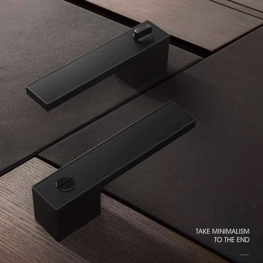 Minimalist Black Interior Door Handles with Lock