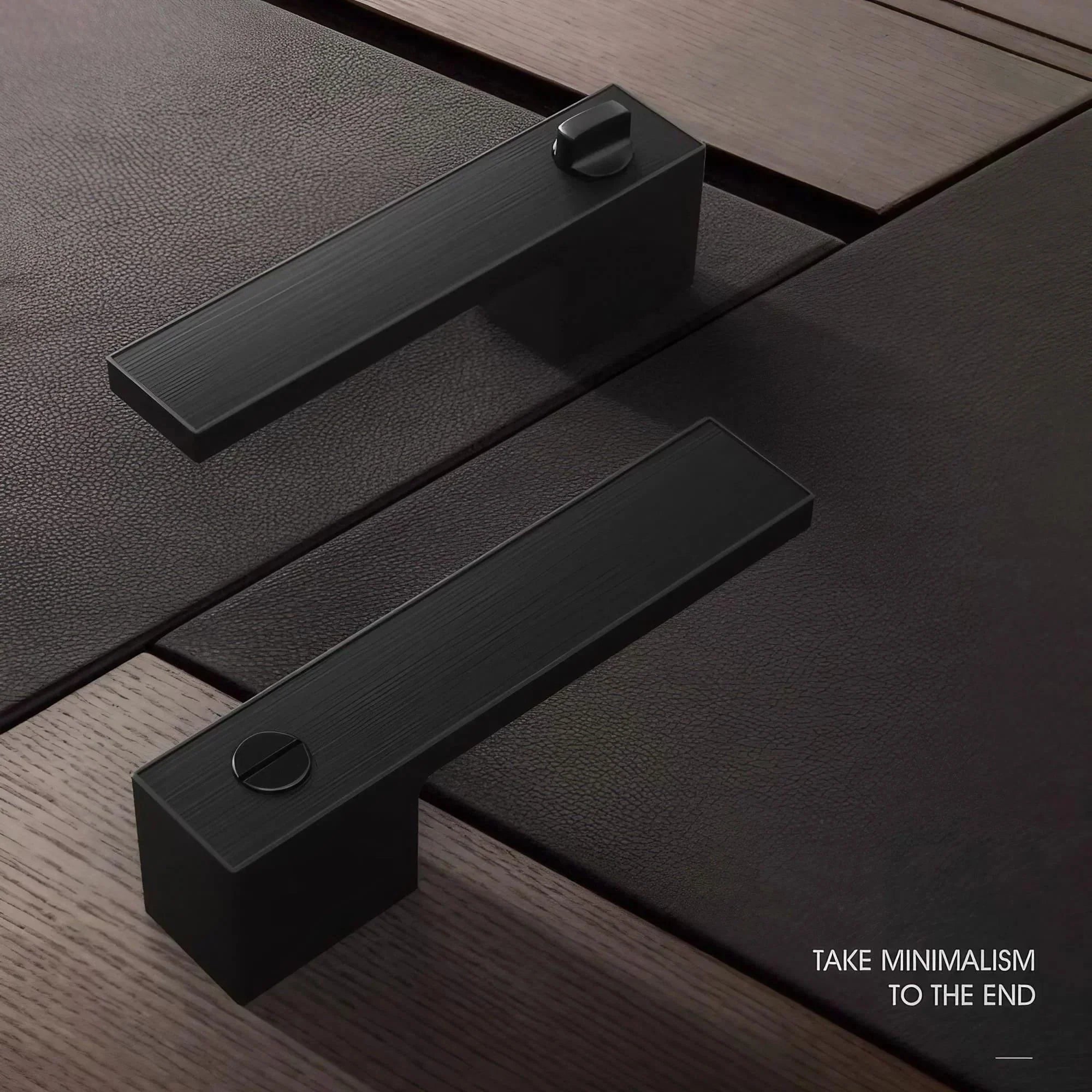 Minimalist Black Interior Door Handles with Lock