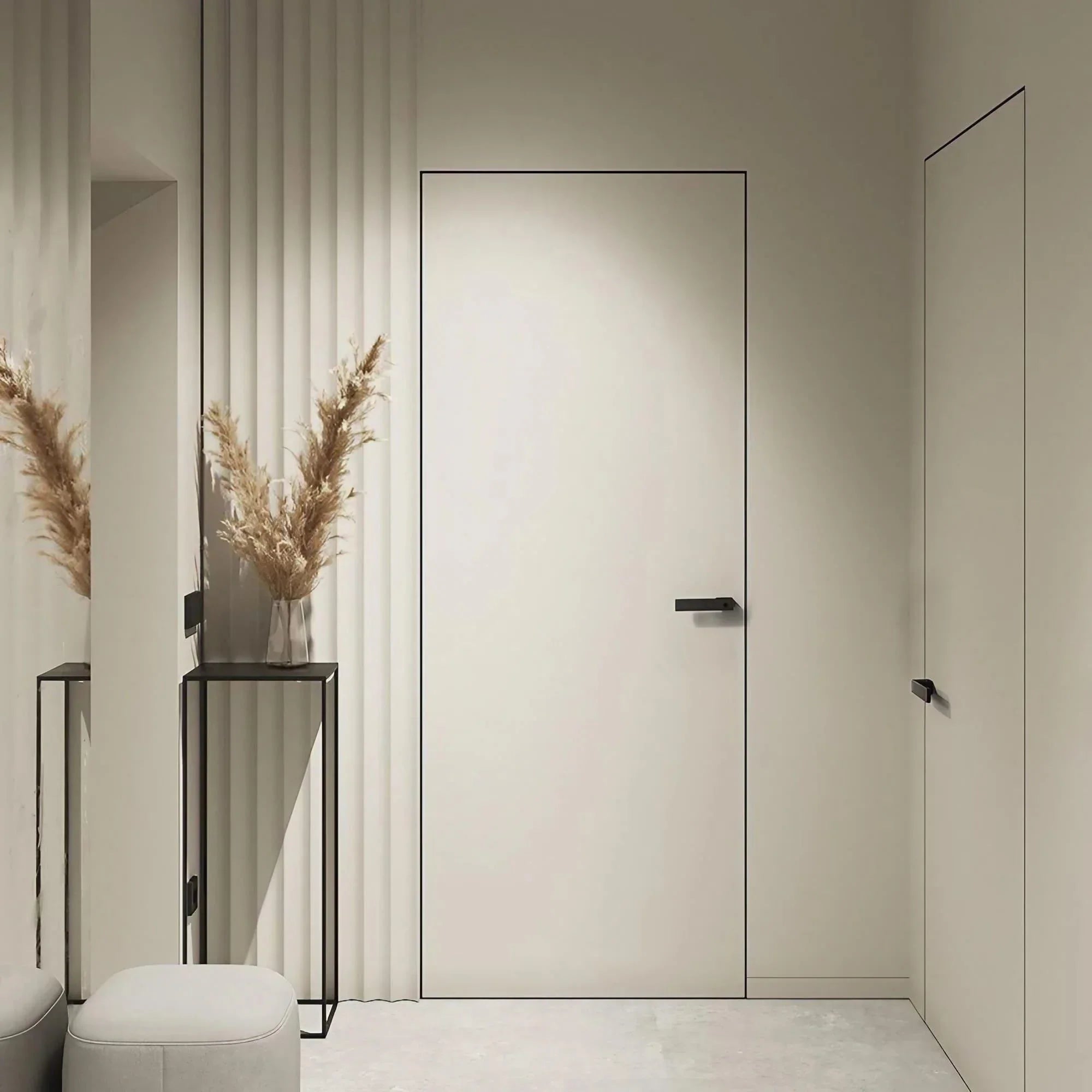 Minimalist Black Interior Door Handles with Lock