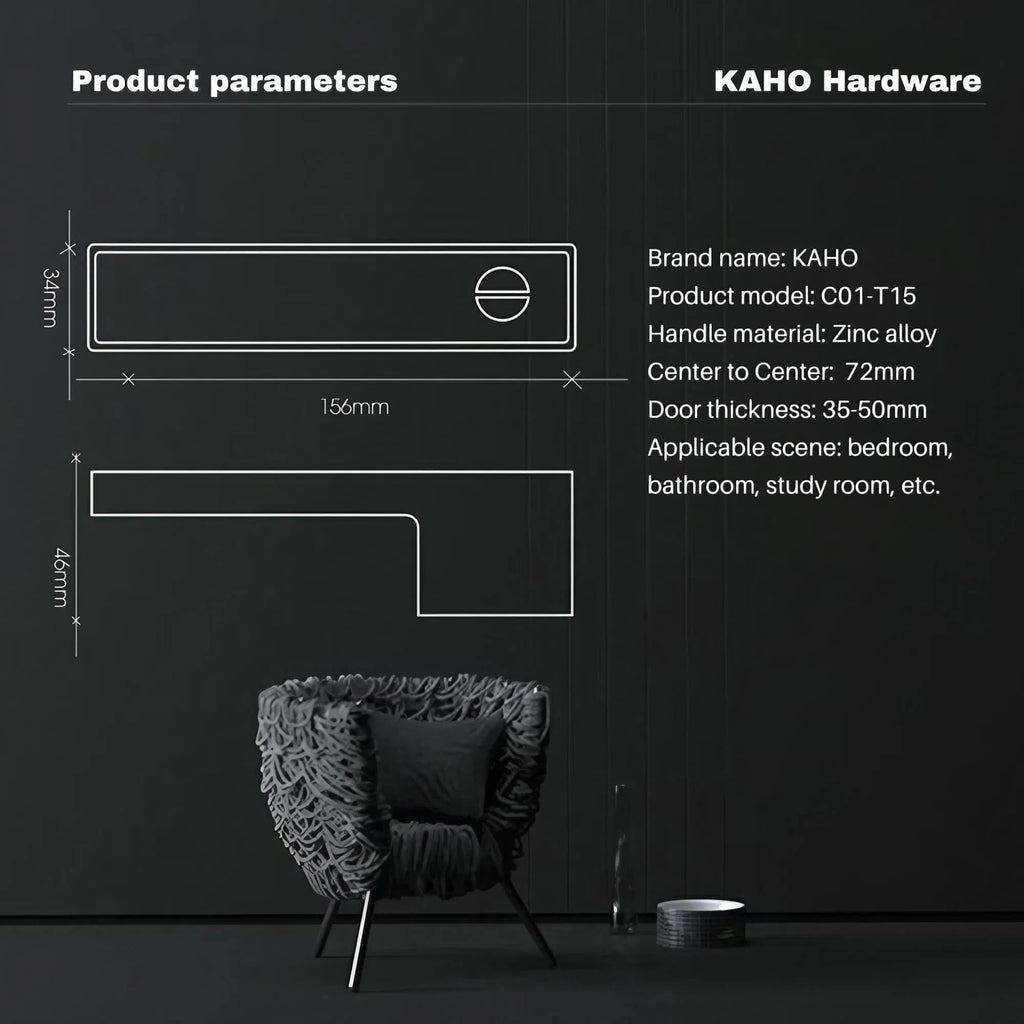 Minimalist Black Interior Door Handles with Lock