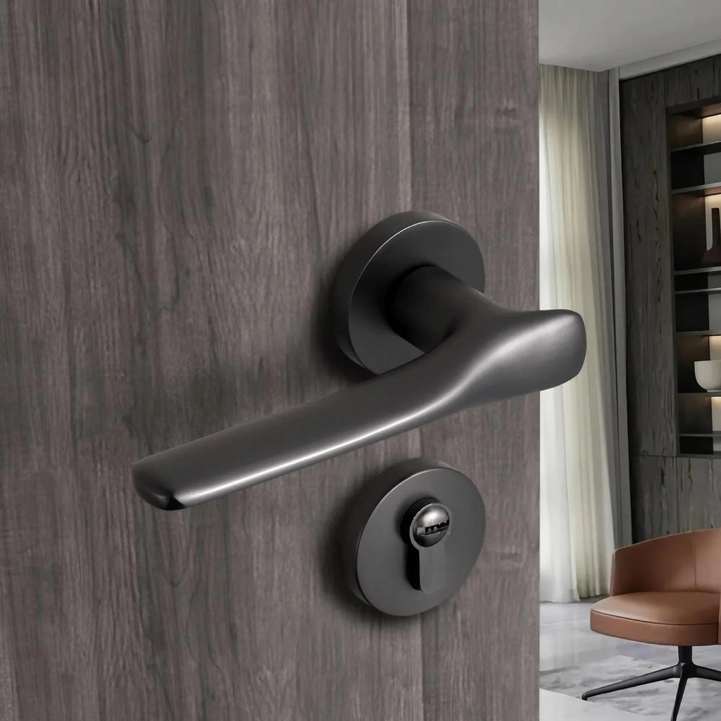 Modern Silent Bedroom Door Handles with Lock