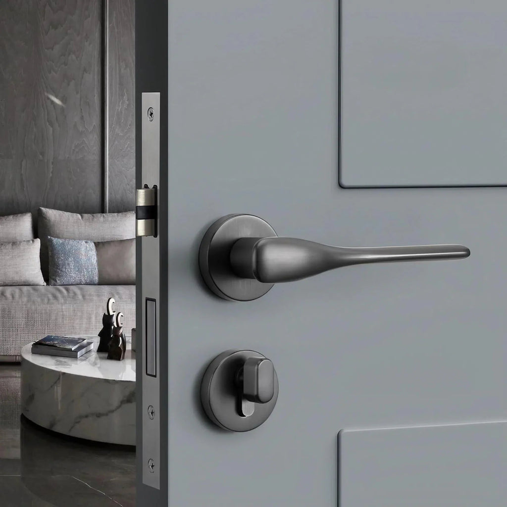 Modern Silent Bedroom Door Handles with Lock
