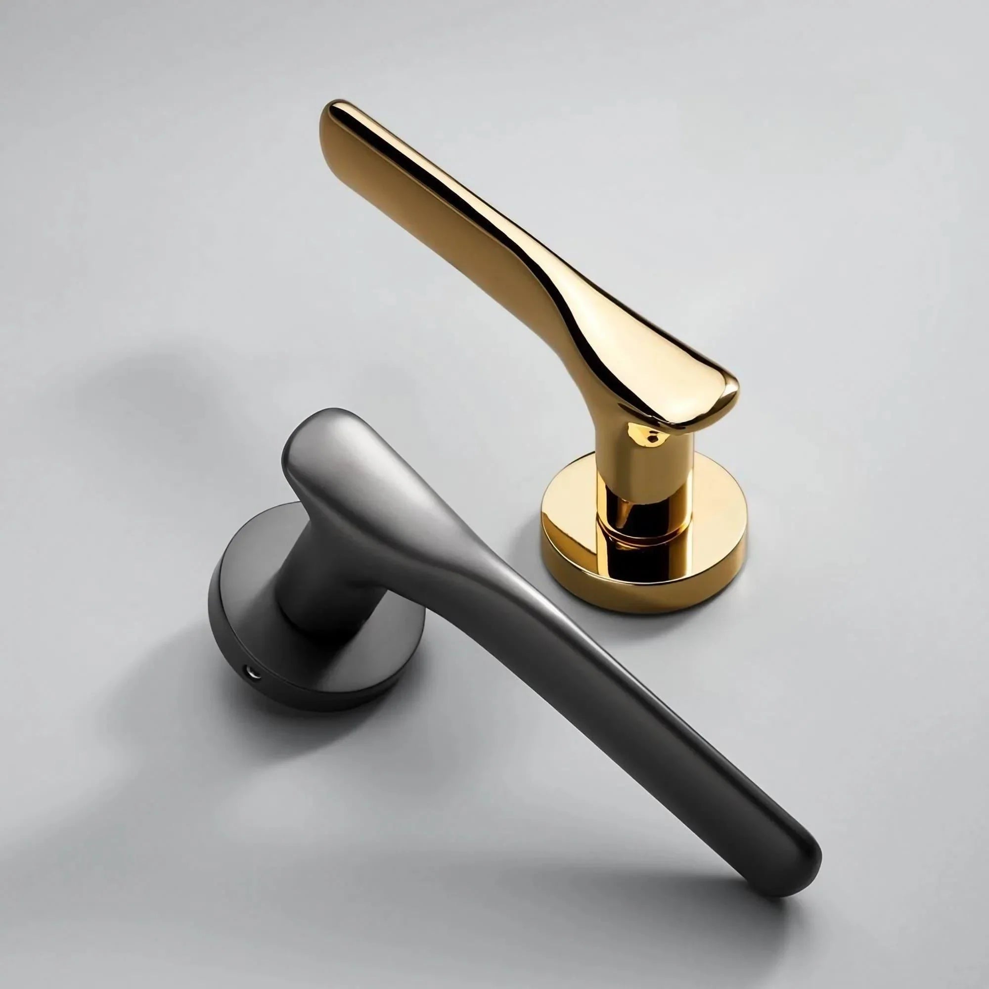 Modern Silent Bedroom Door Handles with Lock