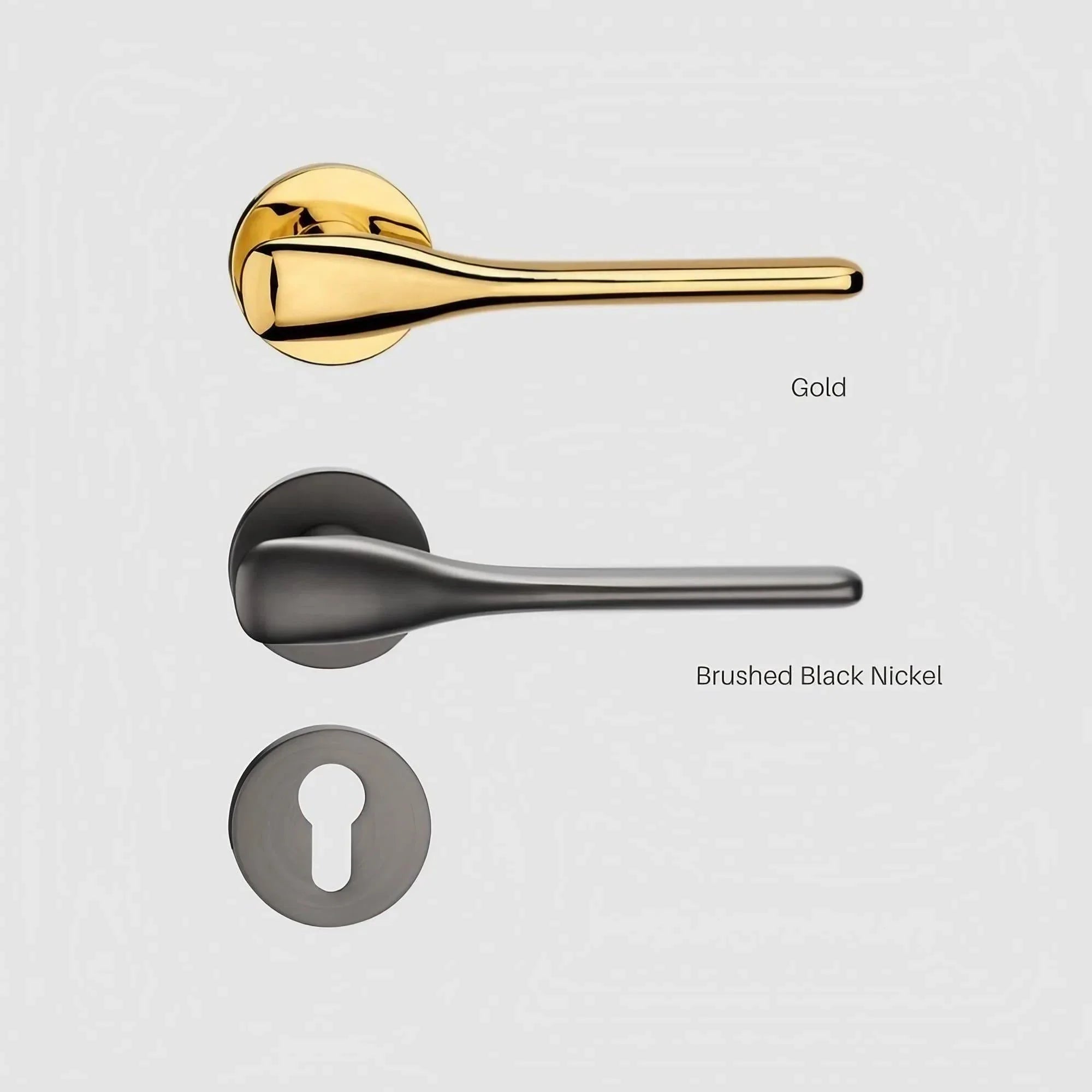 Modern Silent Bedroom Door Handles with Lock