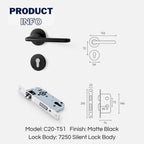 Matte Black Door Lever Handles with Keys