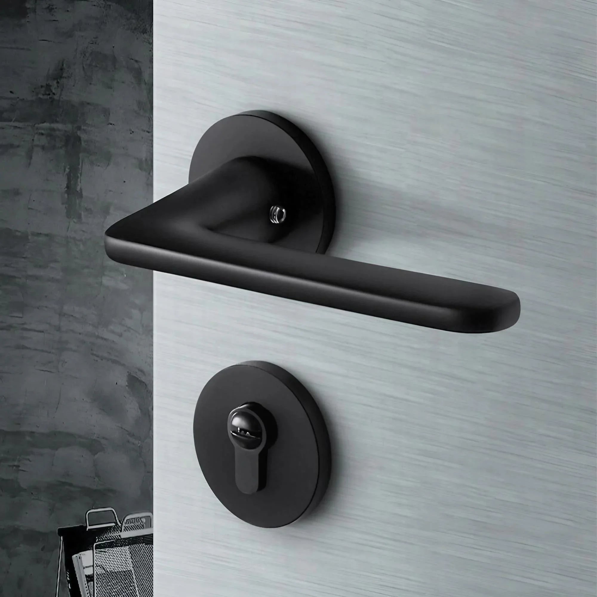 Matte Black Door Lever Handles with Keys