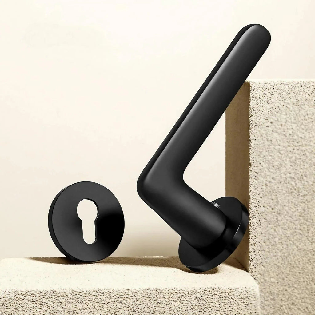 Matte Black Door Lever Handles with Keys