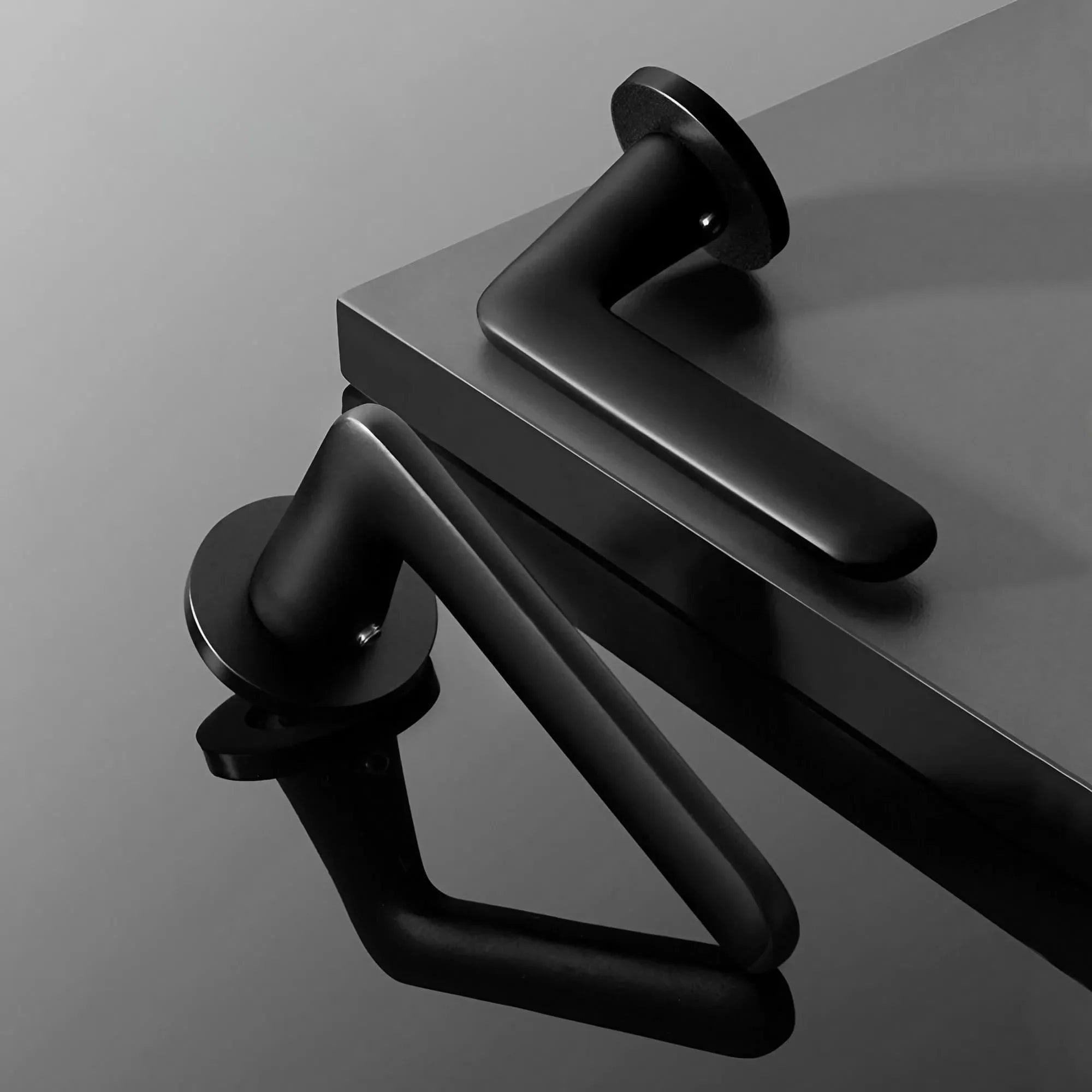 Matte Black Door Lever Handles with Keys
