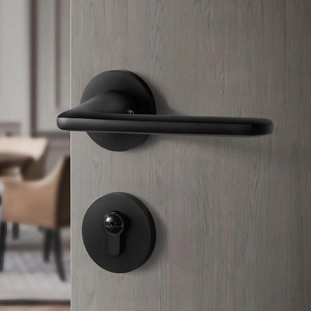 Matte Black Door Lever Handles with Keys
