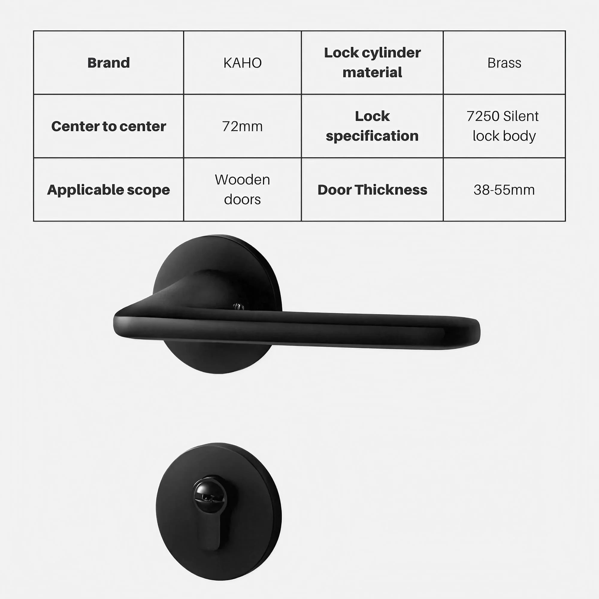 Matte Black Door Lever Handles with Keys