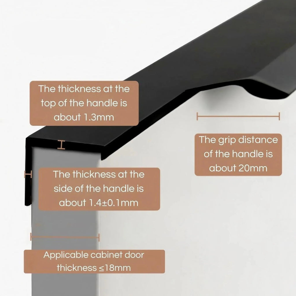 F-shaped Invisible Long Cabinet Edge Pulls